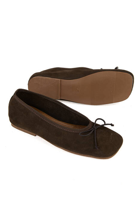 Hakiki Deri Kadın Babet Kahverengi