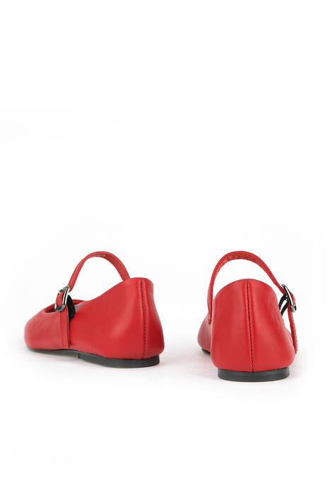 Hakiki Deri Kadın Babet Kırmızı