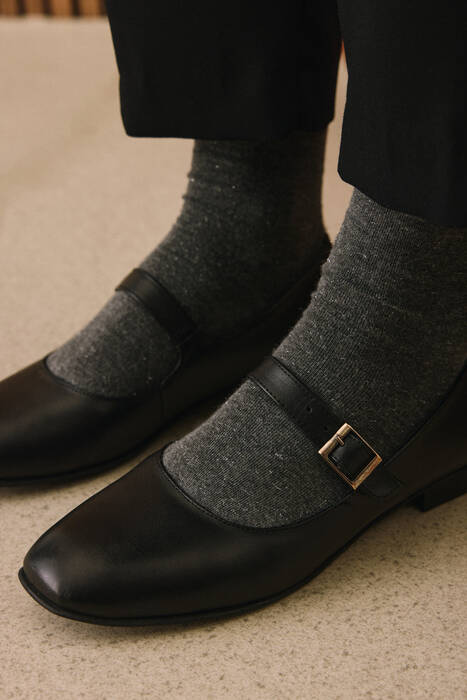 Hakiki Deri Kadın Babet Siyah