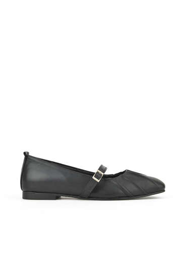 Ziya - Black Genuine Leather Women's Ballet Flats Ziya - Black Genuine Leather Women's Ballet Flats