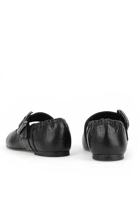 Hakiki Deri Kadın Babet Siyah