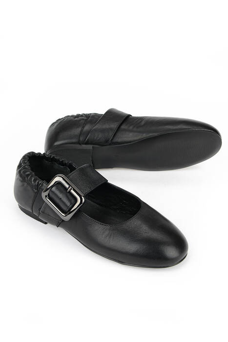 Hakiki Deri Kadın Babet Siyah