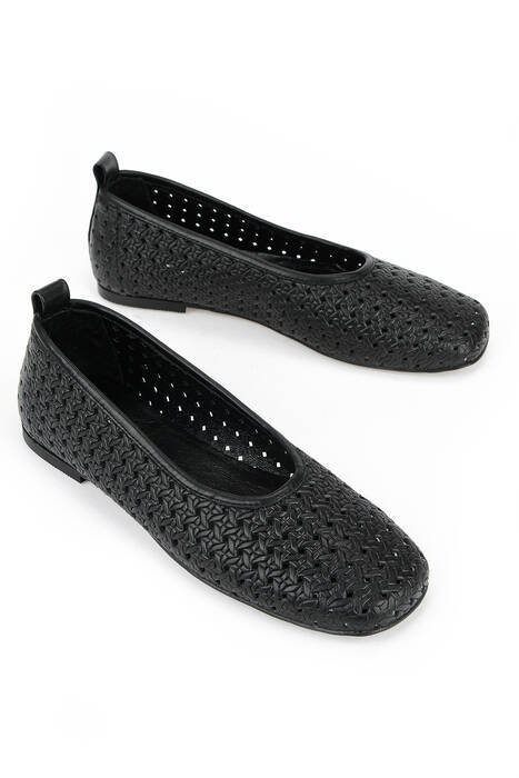 Hakiki Deri Kadın Babet Siyah