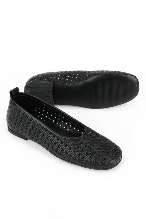 Hakiki Deri Kadın Babet Siyah