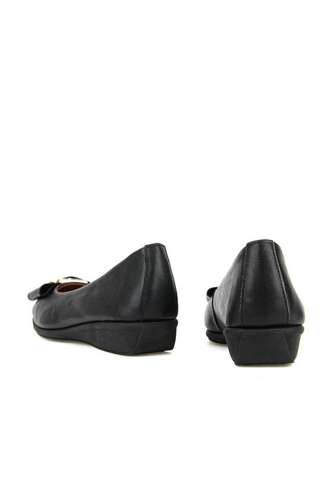 Hakiki Deri Kadın Babet Siyah