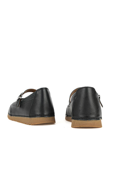 Hakiki Deri Kadın Babet Siyah