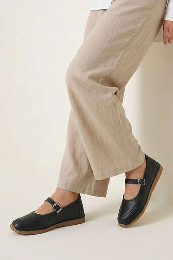 Ziya - Black Genuine Leather Women's Ballet Flats (1)