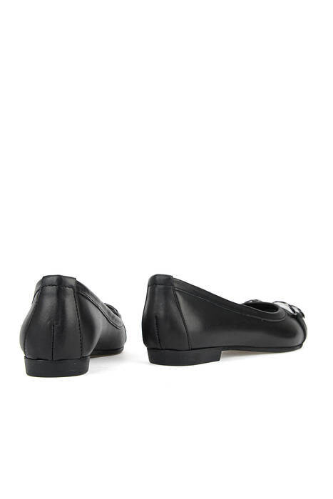 Hakiki Deri Kadın Babet Siyah