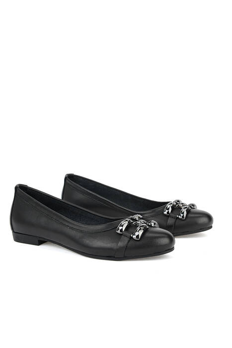 Hakiki Deri Kadın Babet Siyah