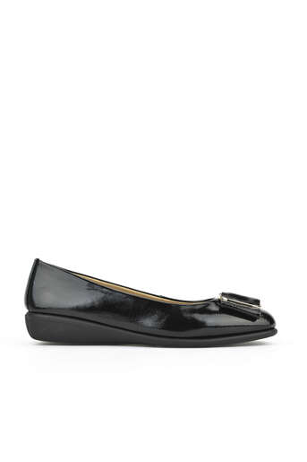 Ziya - Black Genuine Leather Women's Ballet Flats Ziya - Black Genuine Leather Women's Ballet Flats