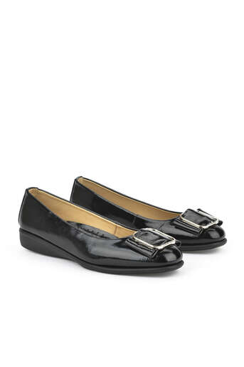 Ziya - Black Genuine Leather Women's Ballet Flats (1) Ziya - Black Genuine Leather Women's Ballet Flats (1)