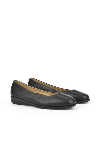 Ziya - Black Genuine Leather Women's Ballet Flats (1) Ziya - Black Genuine Leather Women's Ballet Flats (1)