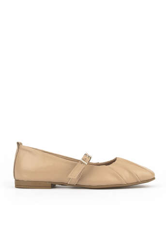 Ziya - Nude Genuine Leather Women's Ballet Flats Ziya - Nude Genuine Leather Women's Ballet Flats