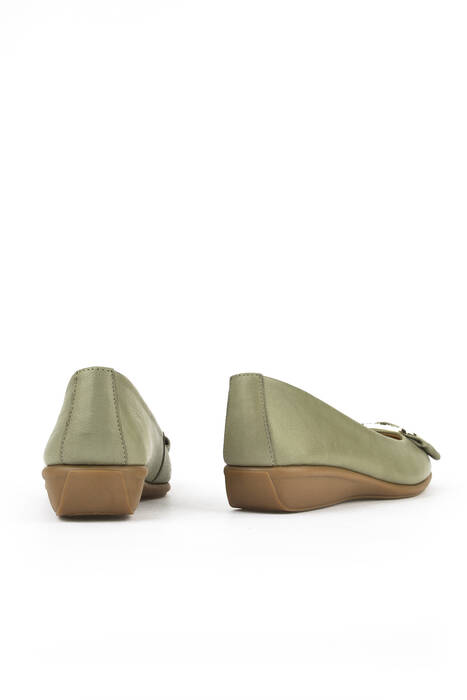 Hakiki Deri Kadın Babet Yeşil