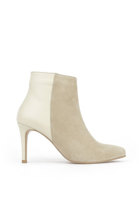 Hakiki Deri Kadın Bot Bej