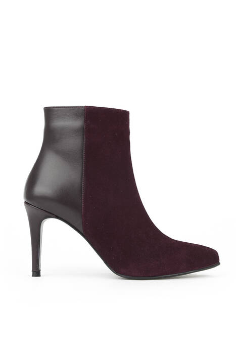 Hakiki Deri Kadın Bot Bordo
