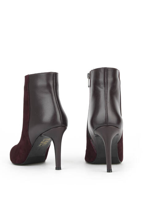 Hakiki Deri Kadın Bot Bordo