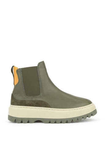 Ziya - Hakiki Deri Kadın Bot Haki