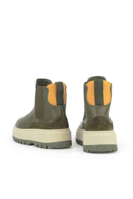 Hakiki Deri Kadın Bot Haki