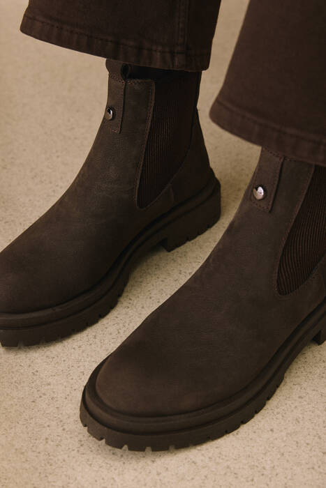 Hakiki Deri Kadın Bot Kahverengi