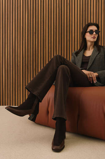 Ziya - Hakiki Deri Kadın Bot Kahverengi