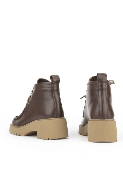 Hakiki Deri Kadın Bot Kahverengi