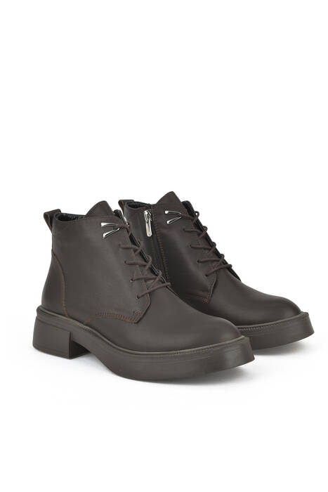 Brown Genuine Leather Womens's Boots