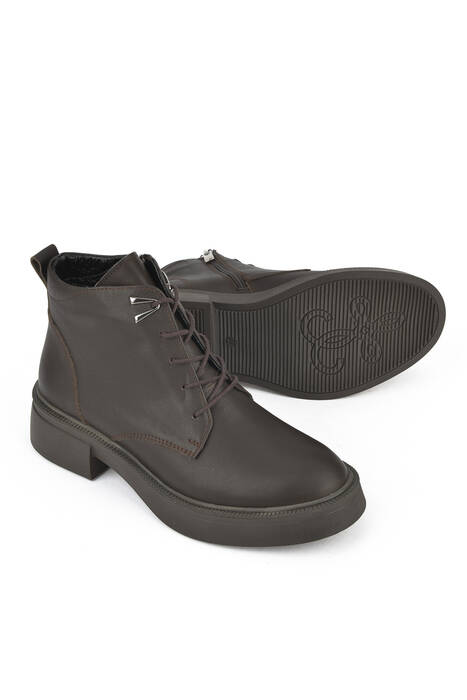 Brown Genuine Leather Womens's Boots