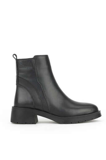 Ziya - Hakiki Deri Kadın Bot Siyah