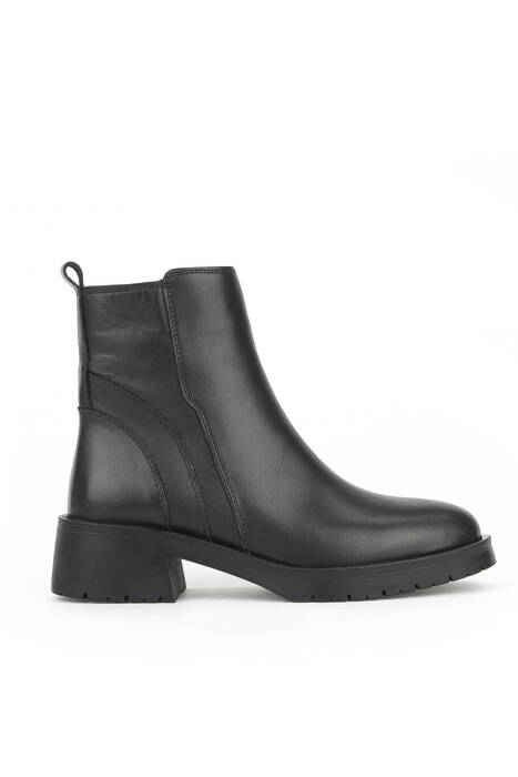 Hakiki Deri Kadın Bot Siyah