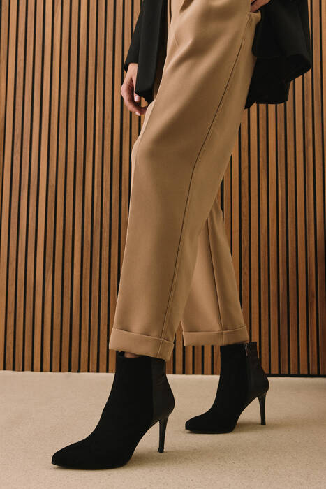 Hakiki Deri Kadın Bot Siyah