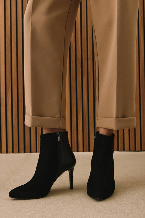 Hakiki Deri Kadın Bot Siyah