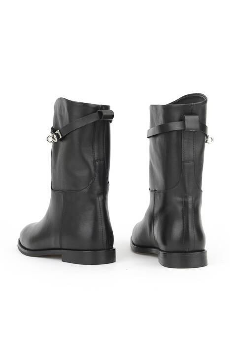 Hakiki Deri Kadın Çizme Siyah