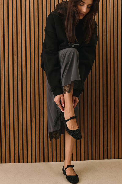 Hakiki Deri Kadın Babet Siyah