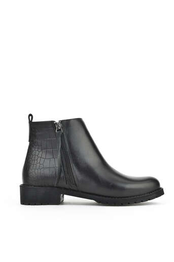 Ziya - Black Genuine Leather Womens's Boots