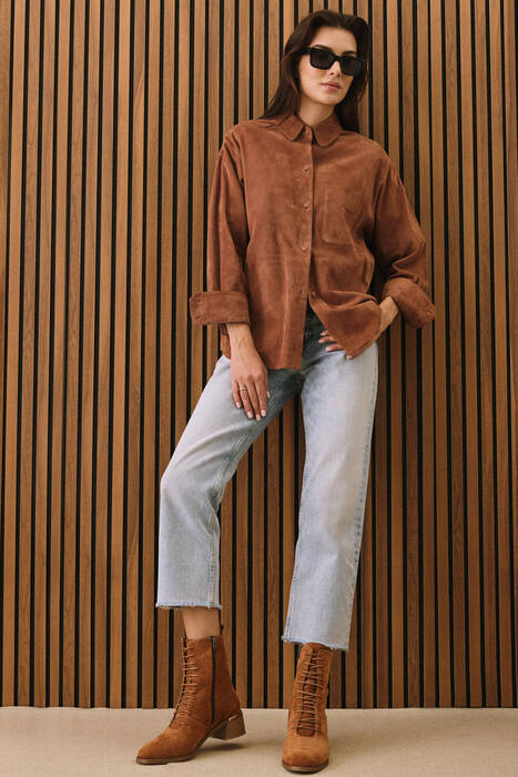 Hakiki Deri Kadın Bot Taba