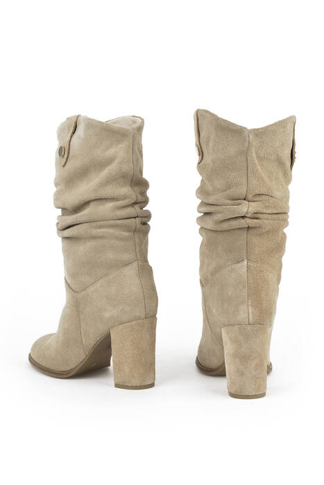 Beige Genuine Leather Women's Tall Boots Beige Genuine Leather Women's Tall Boots