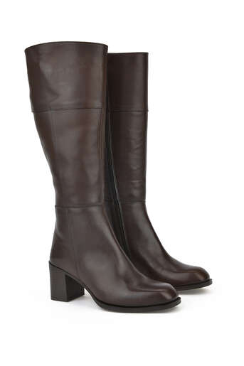 Ziya - Brown Genuine Leather Women's Tall Boots (1) Ziya - Brown Genuine Leather Women's Tall Boots (1)