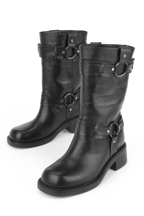 Hakiki Deri Kadın Çizme Siyah Hakiki Deri Kadın Çizme Siyah