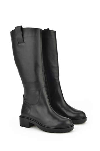 Ziya - Black Genuine Leather Women's Tall Boots (1) Ziya - Black Genuine Leather Women's Tall Boots (1)