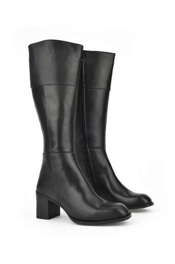 Ziya - Black Genuine Leather Women's Tall Boots (1) Ziya - Black Genuine Leather Women's Tall Boots (1)