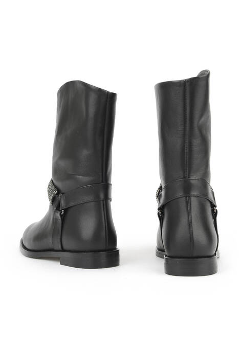 Hakiki Deri Kadın Çizme Siyah