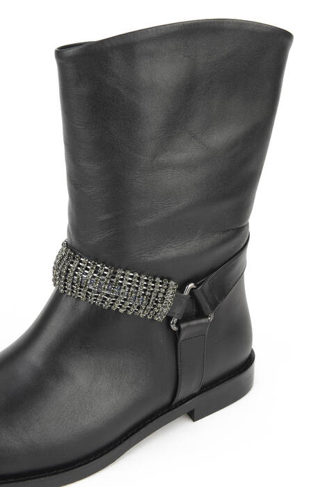 Hakiki Deri Kadın Çizme Siyah