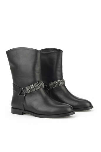 Ziya - Black Genuine Leather Women's Tall Boots (1)
