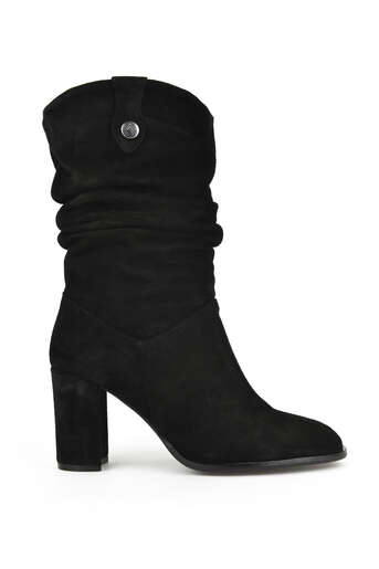 Ziya - Black Genuine Leather Women's Tall Boots