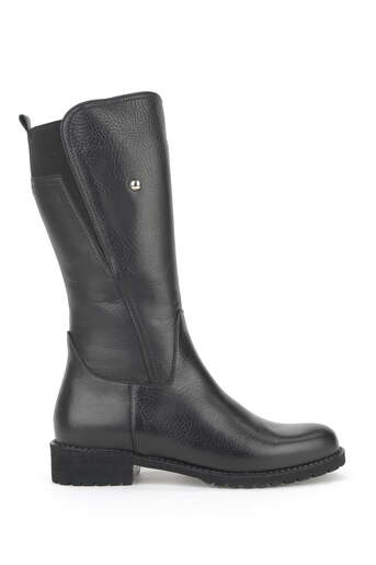 Ziya - Black Genuine Leather Women's Tall Boots