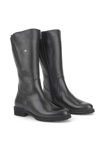 Ziya - Black Genuine Leather Women's Tall Boots (1)