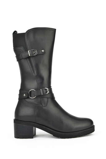 Ziya - Black Genuine Leather Women's Tall Boots Ziya - Black Genuine Leather Women's Tall Boots