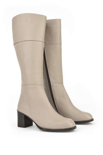 Ziya - Mink Colour Genuine Leather Women's Tall Boots (1) Ziya - Mink Colour Genuine Leather Women's Tall Boots (1)