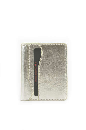 Ziya - Hakiki Deri Kadın Cüzdan-Kartlık Altın